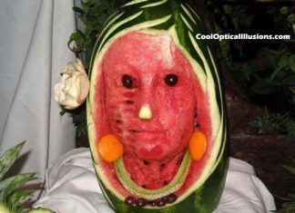 I this just a watermelon or a real face?